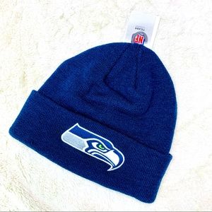 Seattle Seahawks NFL Team Fan Blue Logo Beanie Hat